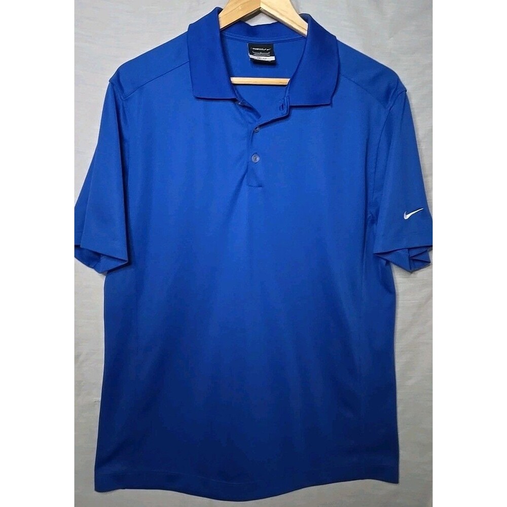 Nike Golf Dri-Fit Polo Shirt, Sz Large, Blue 100% Polyester